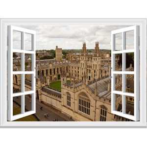 Фототапет Прозорец с изглед към улица пред оксфордски университет [07340] - уголемен размер
